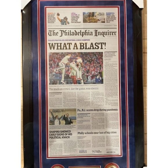 2022 Philadelphia Phillies NLCS Champions framed 11x14 Philadelphia Inquirer - Picture 2 of 4